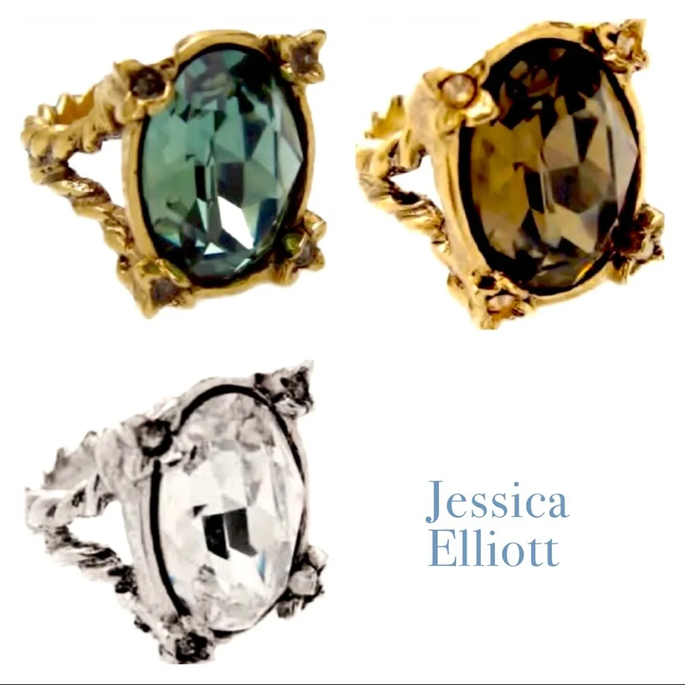 Jessica Elliott Swarovski‎ & Brass Plated Rings